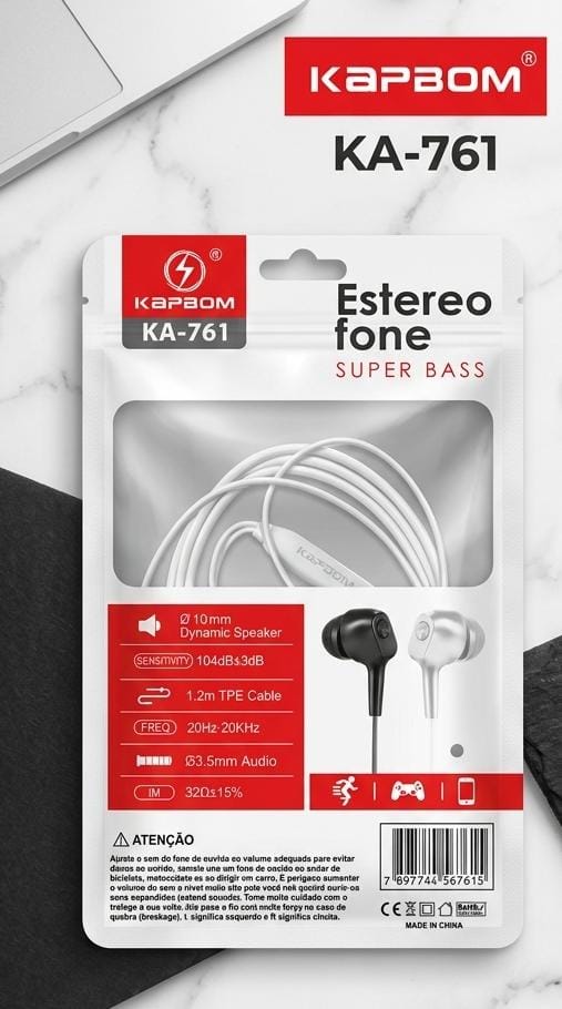Fone COM FIO KA 761 KAPBOM UNIDADE