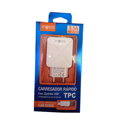 Carregador TC 3.1A CAR 5205C UNIDADE
