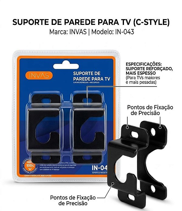 Suporte TV Fixo Led Plasma IN 043 UNIDADE