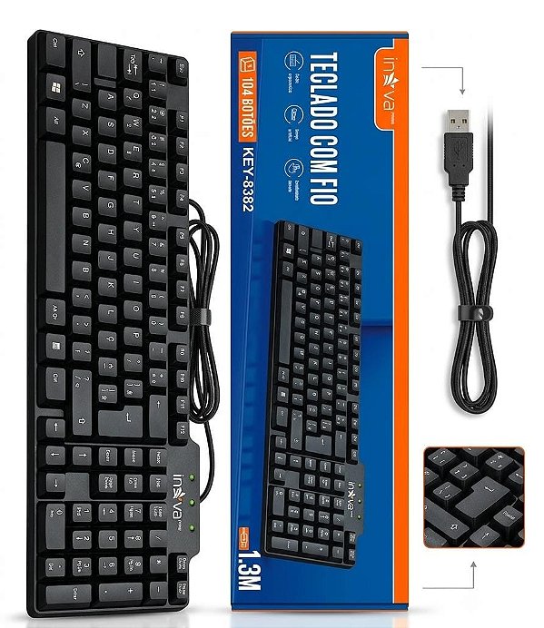 Teclado Com Fio KEY - 8382 UNIDADE
