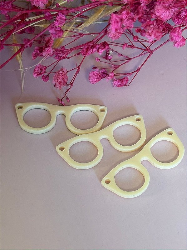 Óculos para bonecas em acrilico 3cm com 3 unidades nude