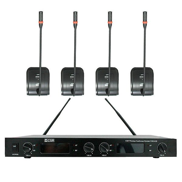 4 Microfones Sem Fio UHF Gooseneck 840B - CSR