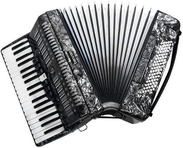 Acordeon 80 Baixos BAC80-7PBK 37 Teclas Preto Perolizado - Benson