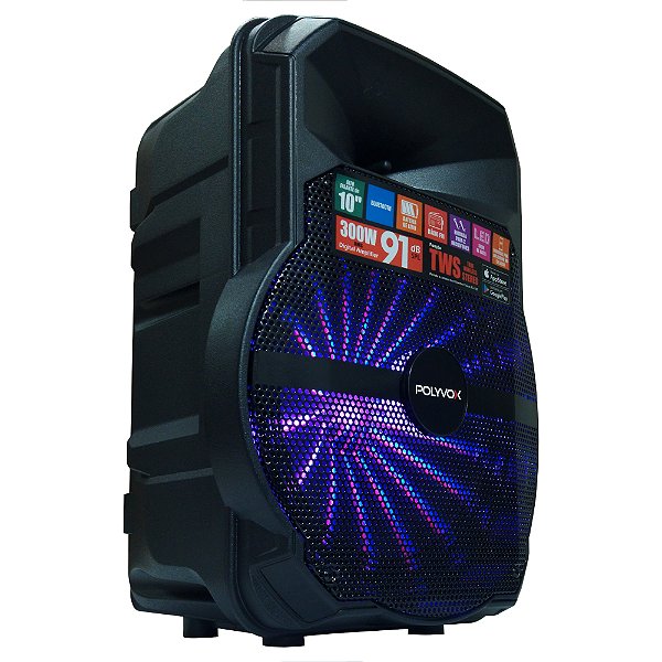 Caixa Ativa Com Bateria 300W 10 polegadas XC-510T - POLYVOX