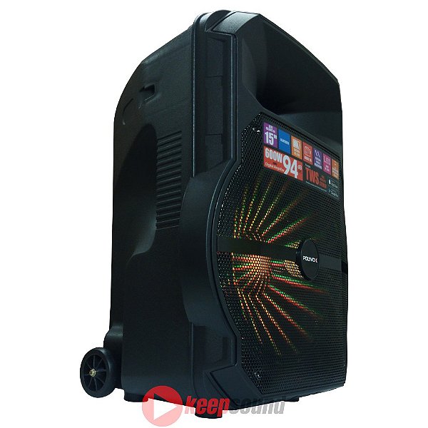 Caixa Ativa Com Bateria 600W 15 polegadas XC-515T - POLYVOX