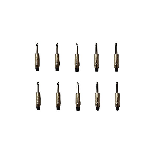 Kit 10 Conectores P10 Mono Macho PLG P10 SA2X - SANTO ANGELO
