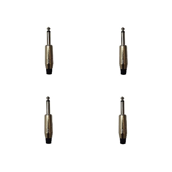 Kit 4 Conectores P10 Mono Macho PLG P10 SA2X - SANTO ANGELO