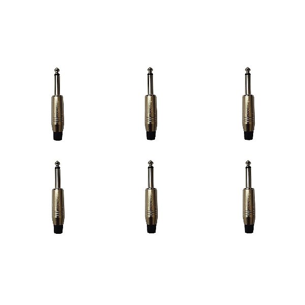 Kit 6 Conectores P10 Mono Macho PLG P10 SA2X - SANTO ANGELO