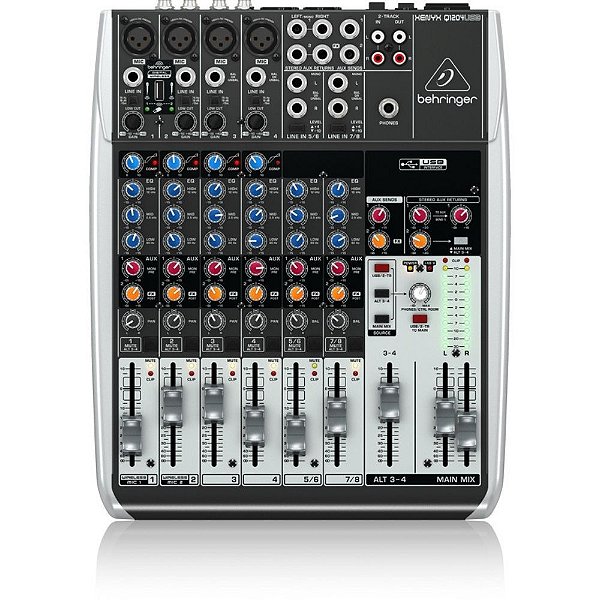 Mesa de Som 12 Canais Analógica XENYX Q 1204 USB - BEHRINGER