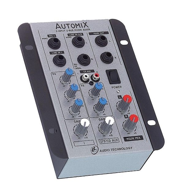 Mesa De Som 2 Canais AUTOMIX 12V A202R - LL Audio