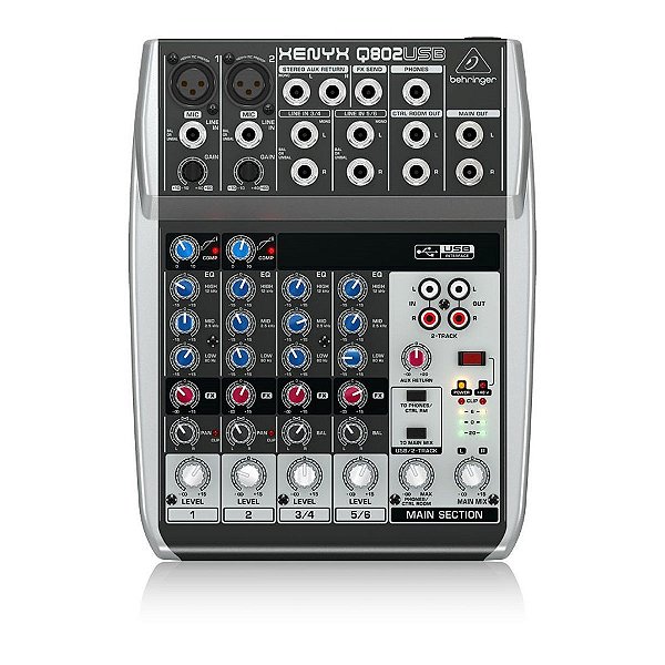 Mesa de Som Behringer Analógica Xenyx Q 802 USB - Behringer
