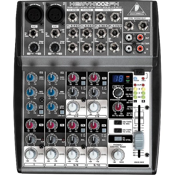 Mesa de Som Analógica Xenyx 1002 FX 10 Entradas -  Behringer