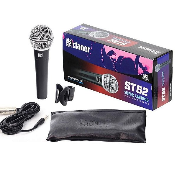 Microfone Dinâmico Supercaridioide Com Fio ST62 - STANER