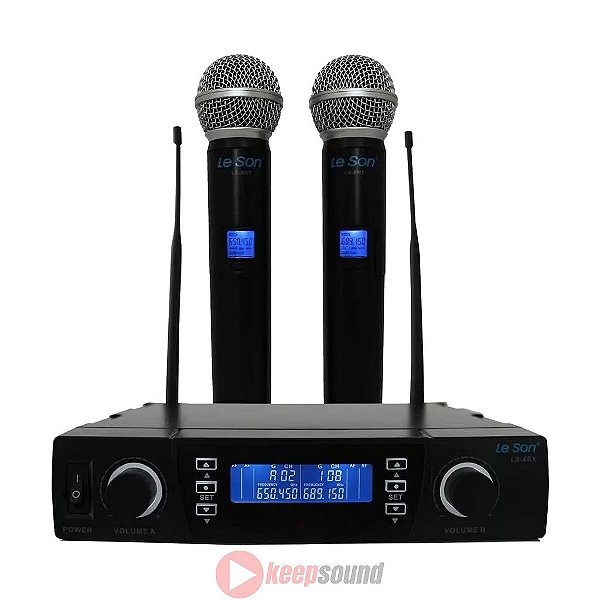 Microfone Duplo Profissional de Mão Sem Fio LSX02 - LESON