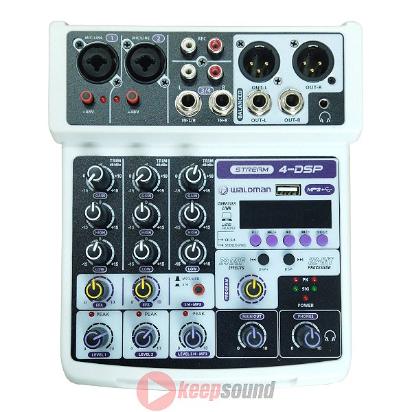 Mesa de Som Analógico 4 Canais STREAM 4-DSP - WALDMAN