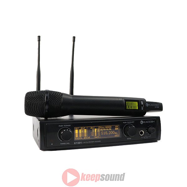 Microfone Profissional de Mão Sem Fio K1501M - KADOSH