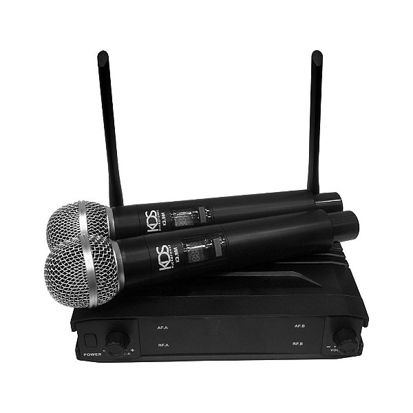 Microfone Profissional de Mão Duplo Sem Fio KDS392M - KDS