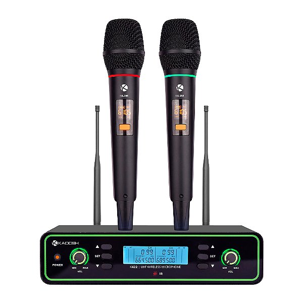 Microfone Duplo Profissional De Mão Sem Fio K422m - Kadosh