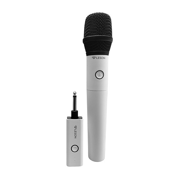 Microfone Mão Sem Fio Profissional Ar100 Branco - Leson