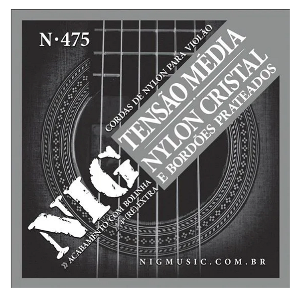 Encordoamento Violão Nylon N475 Cristal Prateada Nig