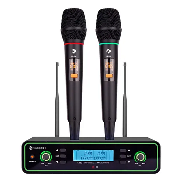 Microfone Sem Fio Duplo Recarregável Kadosh K 422m Rec
