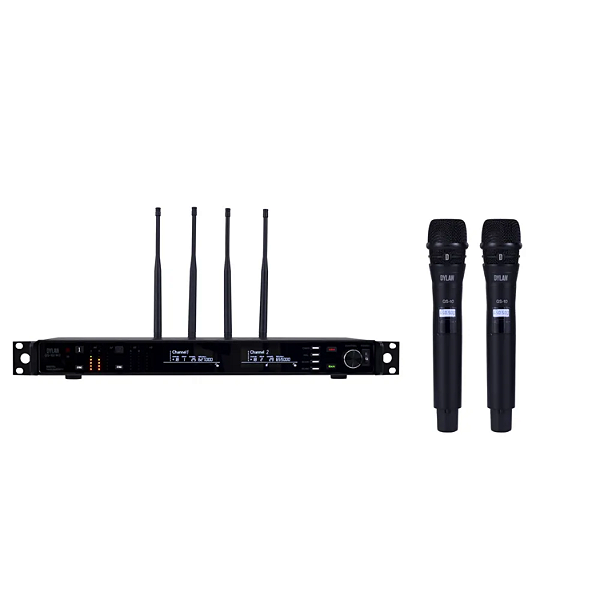 Microfone Uhf Com 2 Bastões Dylan Qs-10/m2