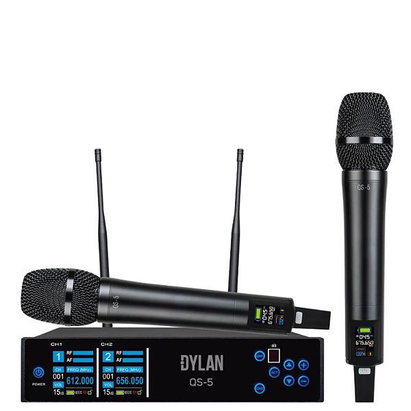 Microfone Sem Fio Uhf Duplo Dylan Qs-5