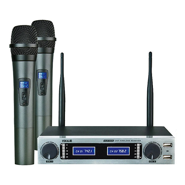 Microfone Uhf Sem Fio Vokal Vlr502