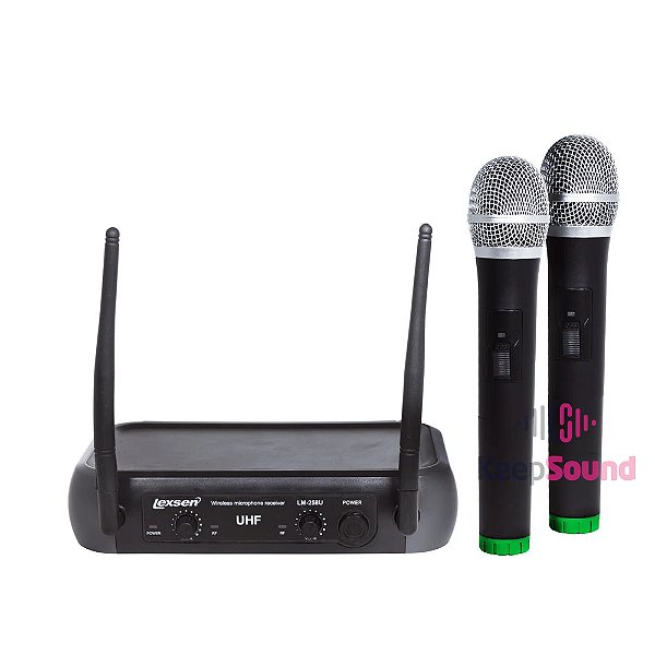 Microfone Profissional Duplo de Mão Sem Fio LM-258U - LEXSEN