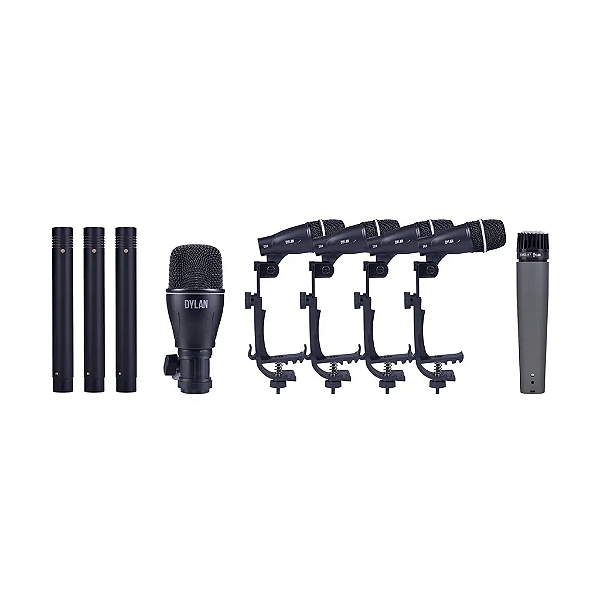 Kit Com 9 Microfones Para Bateria Dd-9 Dylan