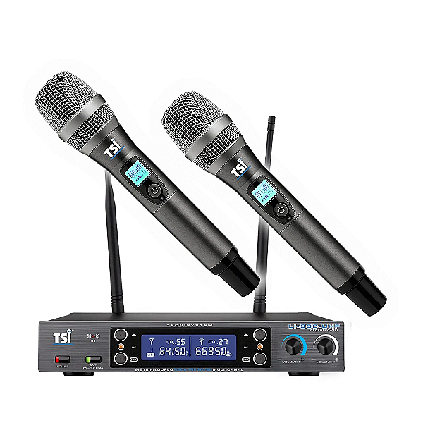 Microfone Sem Fio Duplo Uhf Tsi-li-300-uhf - Tsi