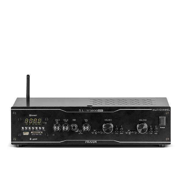 Amplificador Som Ambiente Frahm Slim 3800 App Mult-channel