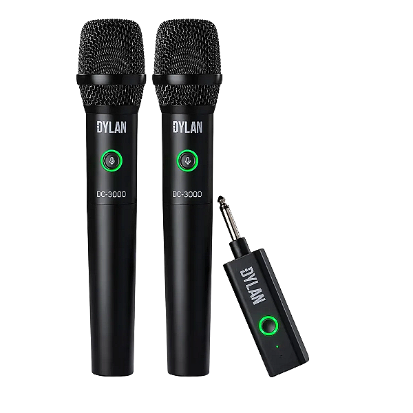 Microfone Sem Fio Duplo Dylan Dc-3000 P10