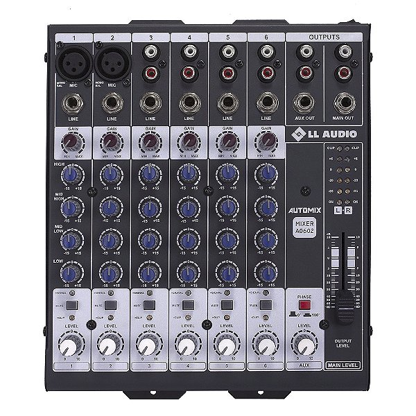 Mesa de Som 6 Canais LL Audio Automix 602 Analógica