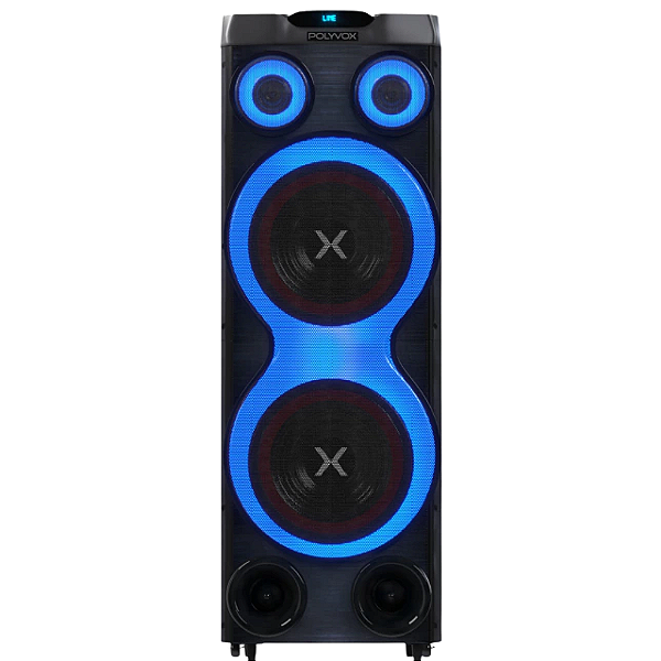 Caixa De Som Torre 2500w Amplificada Polyvox Xt2212t