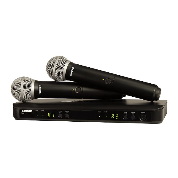Microfone Duplo De Mão Sem Fio Blx288br/pga58 - Shure