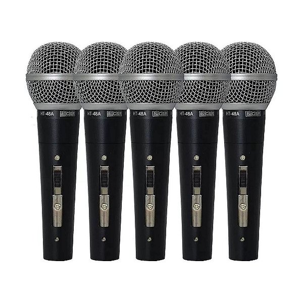 Kit de 5 Microfones de Mão Dinâmico HT48A-5 - CSR