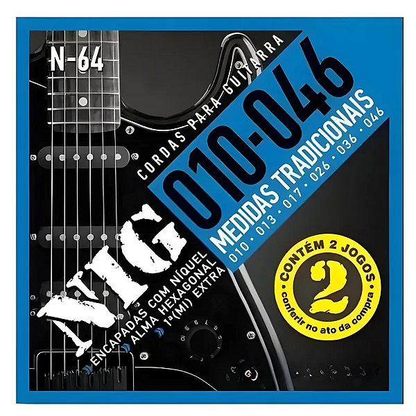 Encordoamento Duplo N64 Guitarra 010/042 Tradicional Nig