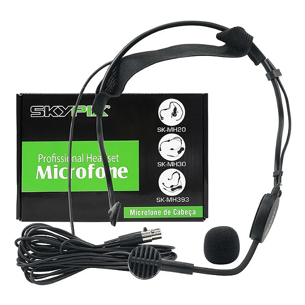 Microfone com Fio Dinâmico Cardiôide Cabeça SK-MH393 - Skypix