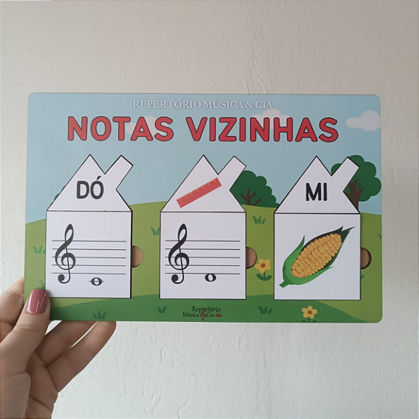 Jogo em MDF: Notas Vizinhas (Clave de Sol)