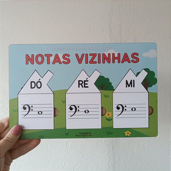 Jogo em MDF: Notas Vizinhas (Clave de Sol + Clave de Fá)