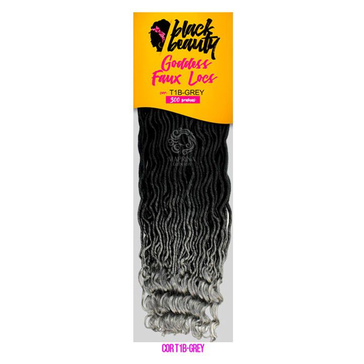 Goddess Faux Locs 300g  - BLACK BEAUTY  cor t1b/ gray