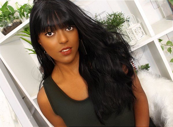 long lace front wigs with bangs