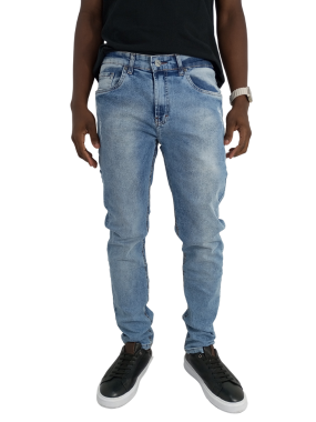 Calça Slim Used Com Detalhes Esmerilhado