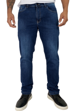 Calça Slim Used T Bordado No Bolso