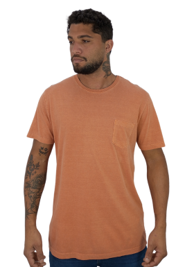 Camiseta Lisa Estonada Com Bolso