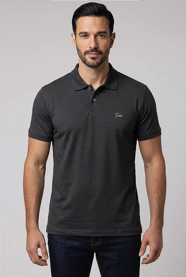 Polo Elaborada Listra Black Modal Classic