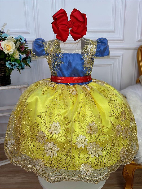 Vestido Branca de Neve Luxo Realeza