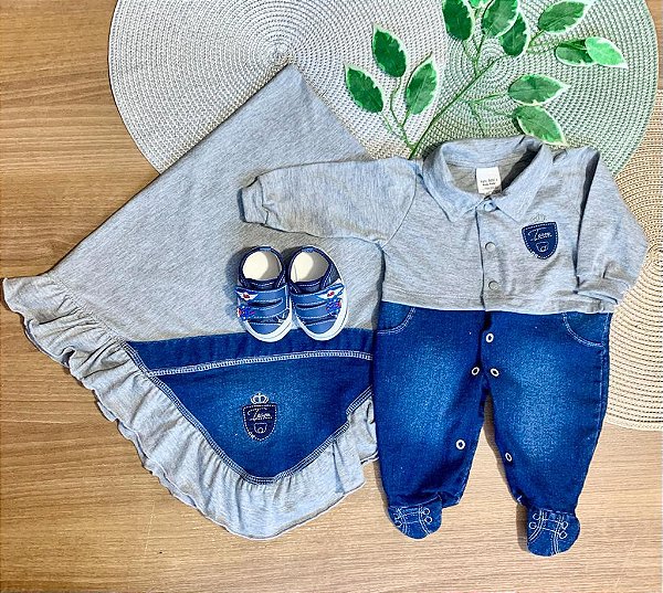 SAIDA MATERNIDADE BABY MALHA - P/Cinza com Jeans - Ss boutique Infantil -  Aqui encontra do básico ao luxo pra moda baby e infantil.