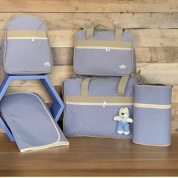 Kit Bolsa Maternidade Luxo 5 peças Azul Bebê urso - Ss boutique Infantil  -Tem de tudo para aquela criança que anda no estilo.